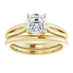 Rings 14K Yellow 6 mm Cushion Engagement Ring Mounting