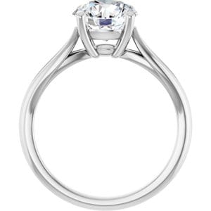 Rings 14K White 8 mm Round Engagement Ring Mounting