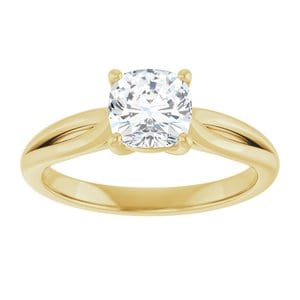 Rings 14K Yellow 6 mm Cushion Engagement Ring Mounting