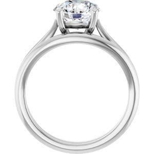Rings 14K White 8 mm Round Engagement Ring Mounting