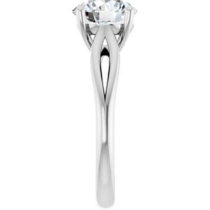 Rings 14K White 8 mm Round Engagement Ring Mounting