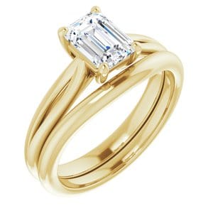 Rings 14K Yellow 7x5 mm Emerald Engagement Ring Mounting