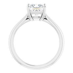 Rings 14K White 6 mm Square Engagement Ring Mounting