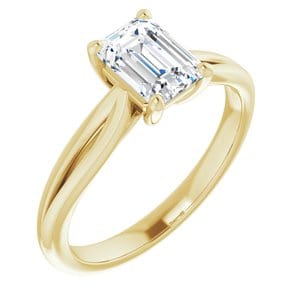 Rings 14K Yellow 7x5 mm Emerald Engagement Ring Mounting