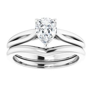 Rings 14K White 7x5 mm Pear Engagement Ring Mounting