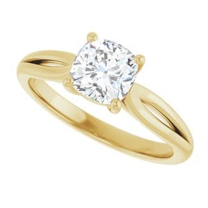 Rings 14K Yellow 6 mm Cushion Engagement Ring Mounting