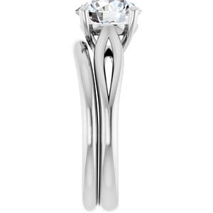 Rings 14K White 8 mm Round Engagement Ring Mounting