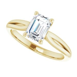 Rings 14K Yellow 7x5 mm Emerald Engagement Ring Mounting