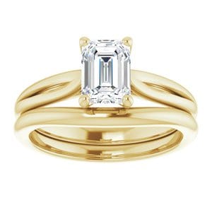 Rings 14K Yellow 7x5 mm Emerald Engagement Ring Mounting