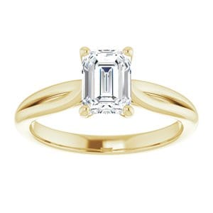 Rings 14K Yellow 7x5 mm Emerald Engagement Ring Mounting