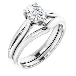 Rings 14K White 7x5 mm Pear Engagement Ring Mounting