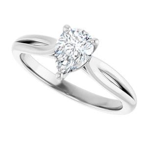 Rings 14K White 7x5 mm Pear Engagement Ring Mounting