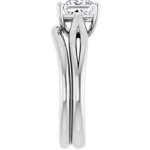 Rings 14K White 6 mm Square Engagement Ring Mounting