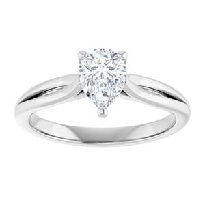 Rings 14K White 7x5 mm Pear Engagement Ring Mounting