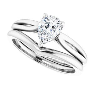 Rings 14K White 7x5 mm Pear Engagement Ring Mounting
