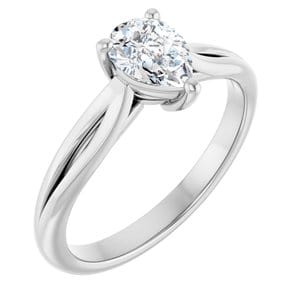 Rings 14K White 7x5 mm Pear Engagement Ring Mounting
