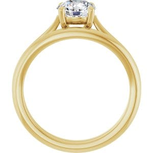 Rings 14K Yellow 6.5 mm Round Engagement Ring Mounting