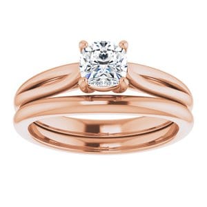 Rings 14K Rose 5 mm Cushion Engagement Ring Mounting