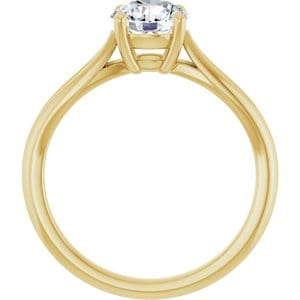 Rings 14K Yellow 6.5 mm Round Engagement Ring Mounting
