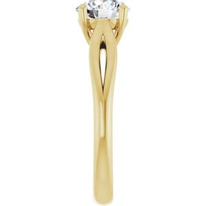Rings 14K Yellow 6.5 mm Round Engagement Ring Mounting