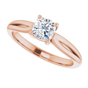 Rings 14K Rose 5 mm Cushion Engagement Ring Mounting