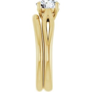 Rings 14K Yellow 6.5 mm Round Engagement Ring Mounting