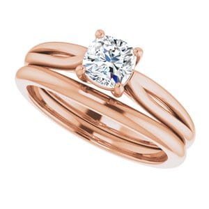 Rings 14K Rose 5 mm Cushion Engagement Ring Mounting