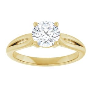 Rings 14K Yellow 6.5 mm Round Engagement Ring Mounting