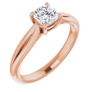 Rings 14K Rose 5 mm Cushion Engagement Ring Mounting