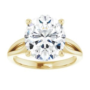 Rings 14K Yellow 12x10 mm Oval Engagement Ring Mounting