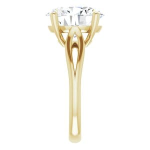 Rings 14K Yellow 12x10 mm Oval Engagement Ring Mounting