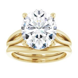 Rings 14K Yellow 12x10 mm Oval Engagement Ring Mounting