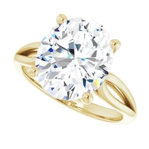 Rings 14K Yellow 12x10 mm Oval Engagement Ring Mounting