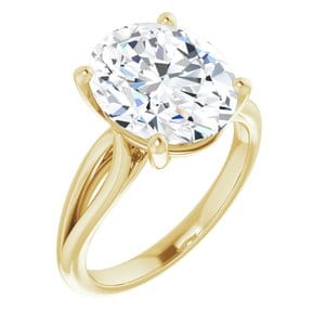 Rings 14K Yellow 12x10 mm Oval Engagement Ring Mounting