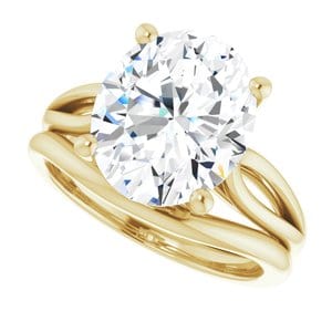 Rings 14K Yellow 12x10 mm Oval Engagement Ring Mounting