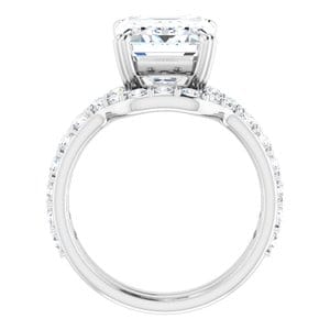 Rings 14K White 11x9 mm Emerald Engagement Ring Mounting