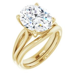 Rings 14K Yellow 12x10 mm Oval Engagement Ring Mounting