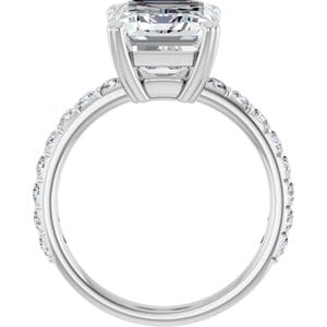 Rings 14K White 11x9 mm Emerald Engagement Ring Mounting