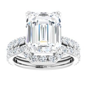 Rings 14K White 11x9 mm Emerald Engagement Ring Mounting