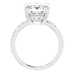 Rings 14K X1 White 12x10 mm Emerald Engagement Ring Mounting