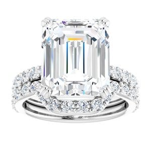 Rings 14K X1 White 12x10 mm Emerald Engagement Ring Mounting