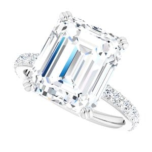 Rings 14K X1 White 12x10 mm Emerald Engagement Ring Mounting