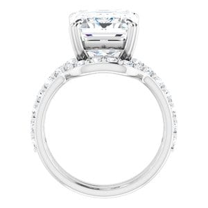Rings 14K X1 White 12x10 mm Emerald Engagement Ring Mounting