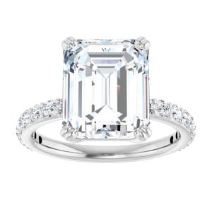 Rings 14K White 11x9 mm Emerald Engagement Ring Mounting