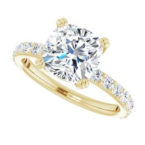 Rings 14K Yellow 8 mm Cushion Engagement Ring Mounting