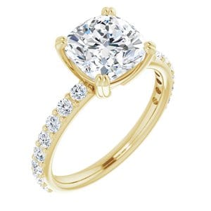 Rings 14K Yellow 8 mm Cushion Engagement Ring Mounting