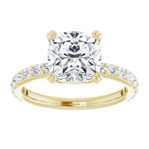 Rings 14K Yellow 8 mm Cushion Engagement Ring Mounting