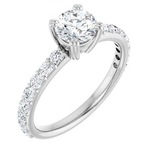Rings 14K White 5.8 mm Round Engagement Ring Mounting