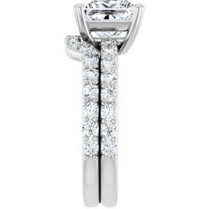 Rings 14K White 7 mm Square Engagement Ring Mounting