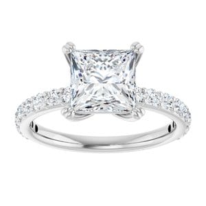 Rings 14K White 7 mm Square Engagement Ring Mounting
